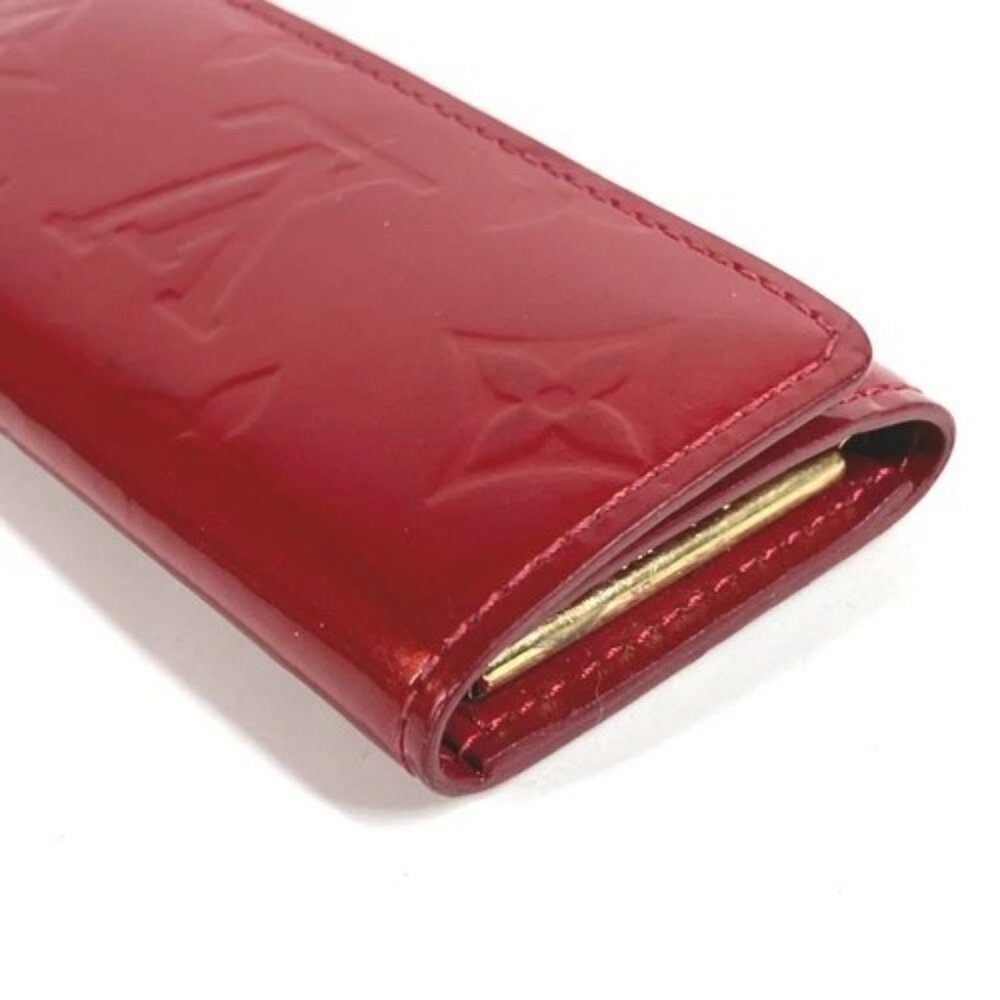LOUIS VUITTON M91211 MonogramVernis Multicles4 key 4p Key Case Pomdamul Red - Picture 4 of 11